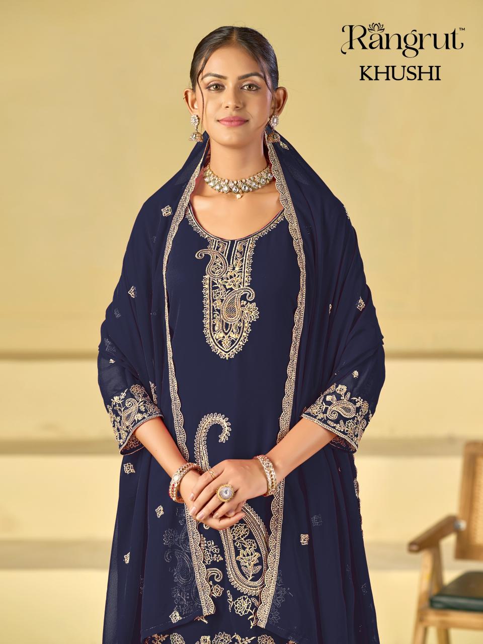 Rangrut Khushi catalog georgette kurtis wholesale mumbai