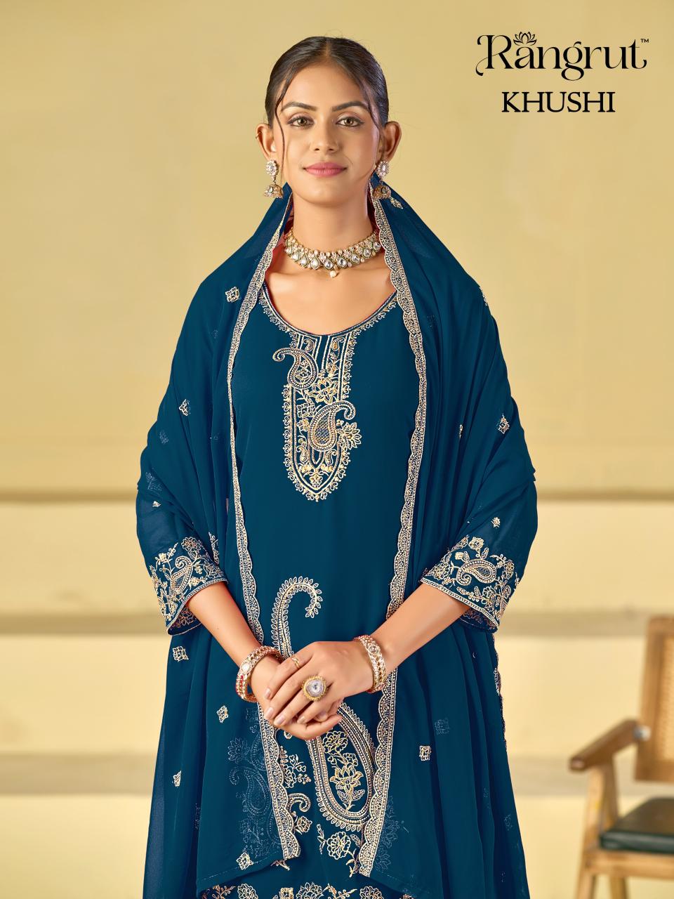 Rangrut Khushi catalog georgette kurtis wholesale mumbai