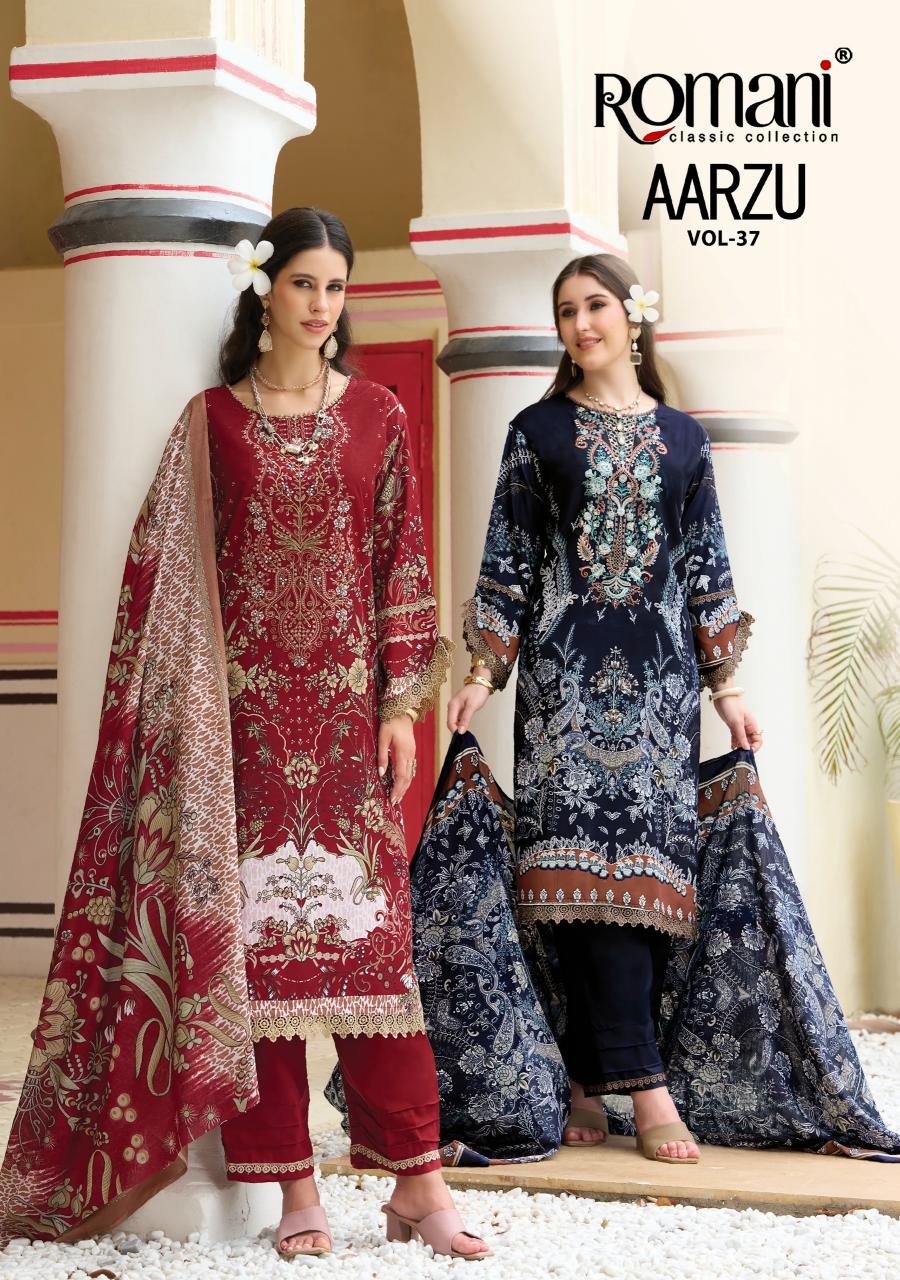 Romani Aarzu Vol 37 catalog embroidery dress materials in surat online