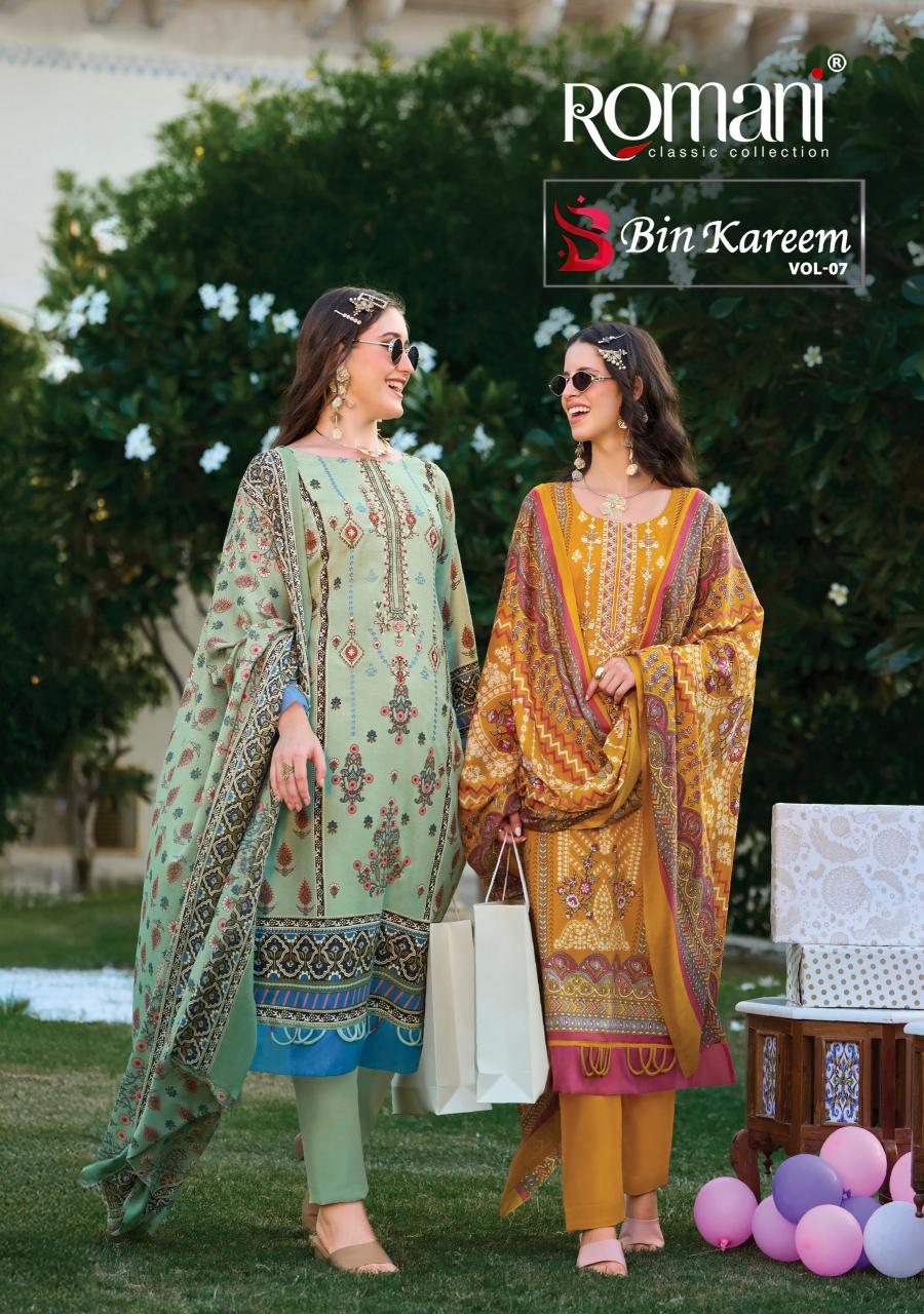 Romani Bin Kareem vol 7 catalog wholesale dress material distributors in surat