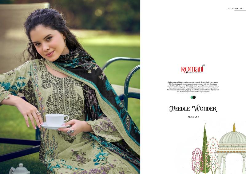 Romani Needle Wonder Vol 16 – Pakistani Kurti pant With Dupatta Wholesale Catalog