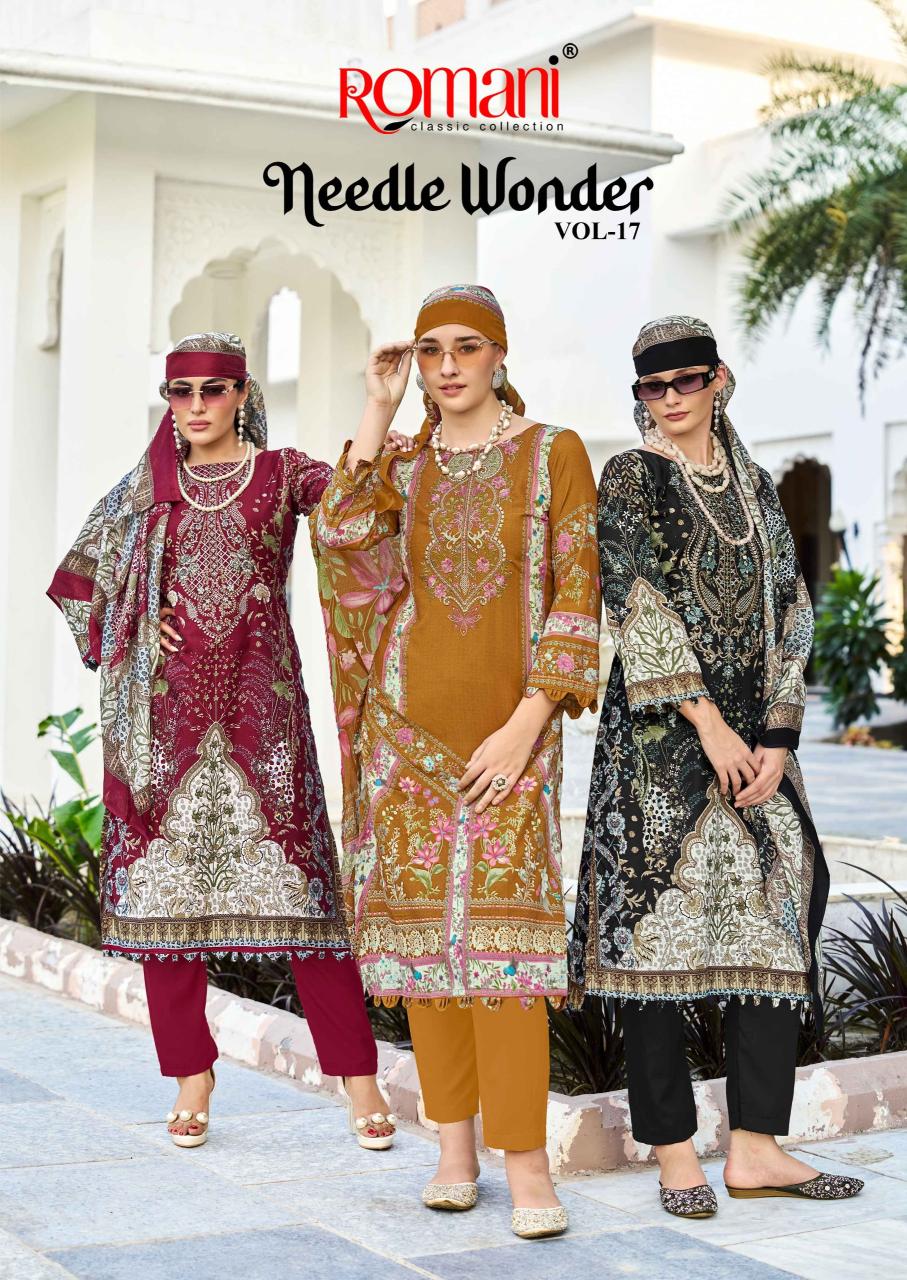 Romani Needle Wonder Vol 17 catalog wholesale marlet online for cotton dress materials