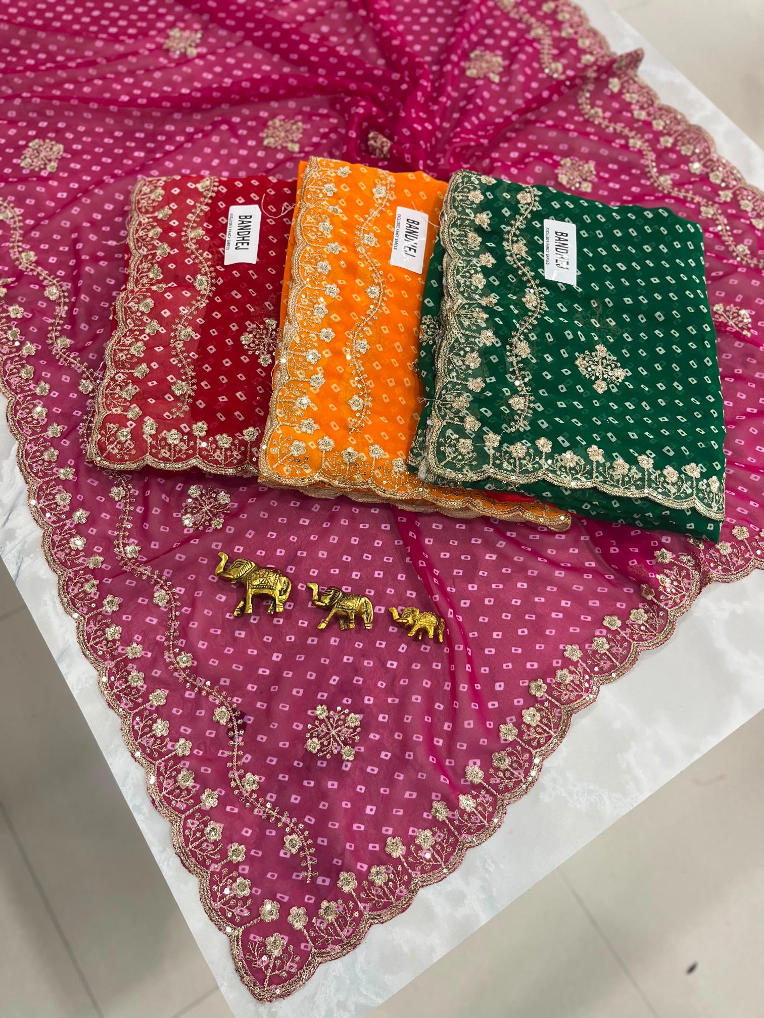 Saanwariya Bandhej catalog bandhani saree wholesale market