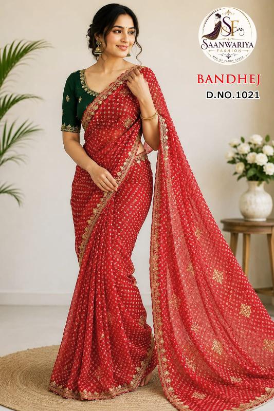 Saanwariya Bandhej catalog bandhani saree wholesale market