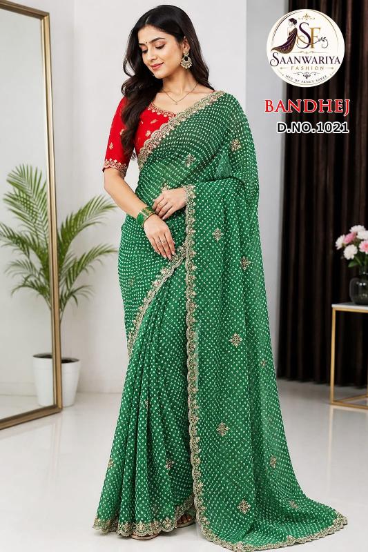 Saanwariya Bandhej catalog bandhani saree wholesale market