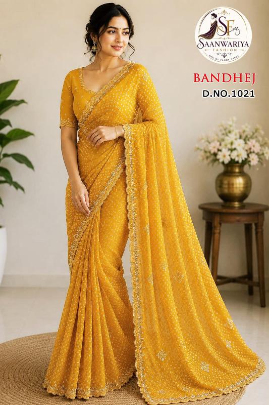 Saanwariya Bandhej catalog bandhani saree wholesale market