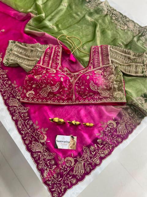 Saanwariya Morvi catalog embroidery work sarees wholesale in surat