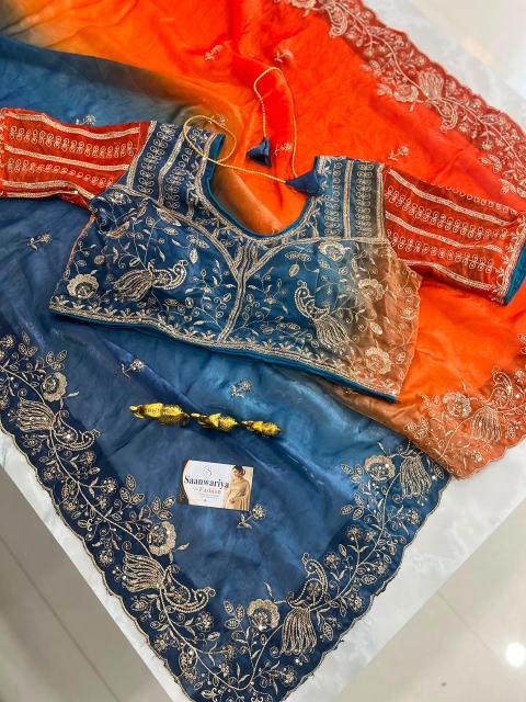 Saanwariya Morvi catalog embroidery work sarees wholesale in surat