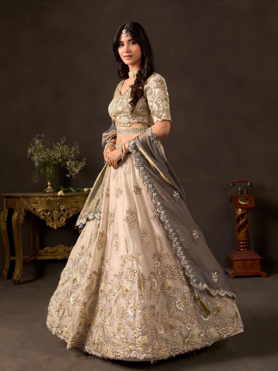 Sabella 6019 Bronze Gold catalog wholesale bridal lehenga dealers in ahemdabad