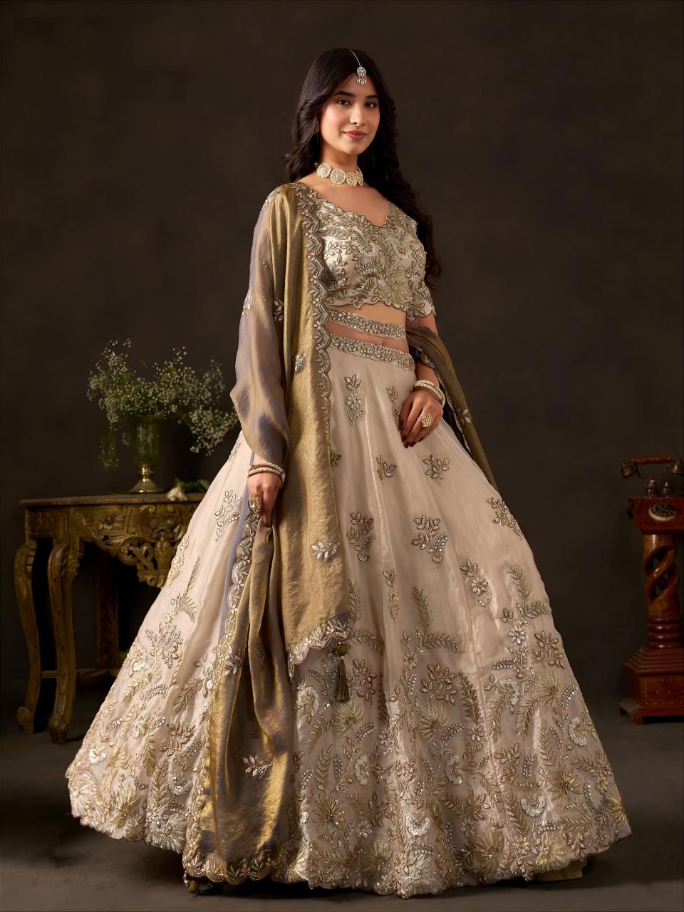 Sabella 6019 Bronze Gold catalog wholesale bridal lehenga dealers in ahemdabad