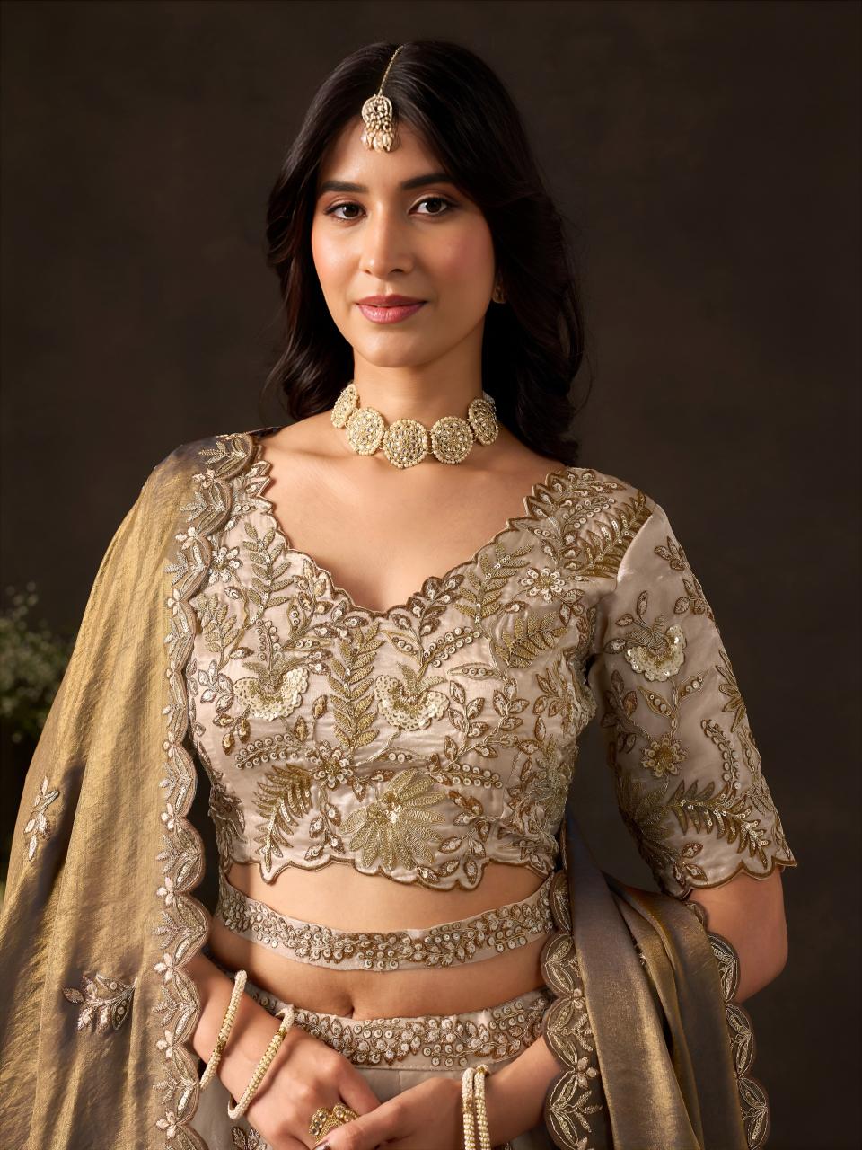 Sabella 6019 Bronze Gold catalog wholesale bridal lehenga dealers in ahemdabad