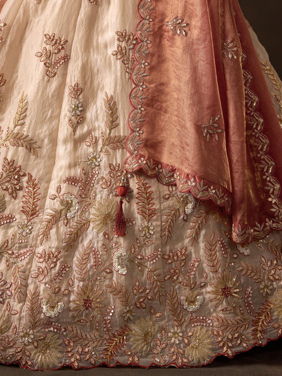 Sabella 6019 Copper Gold catalog wholesale bridal lehenga online