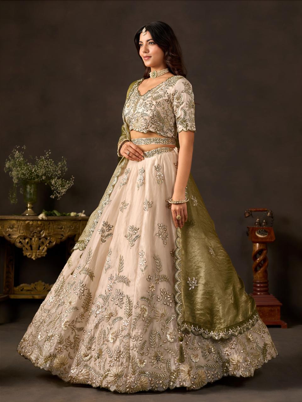 Sabella 6019 Olive Gold catalog lehenga wholesale shops in mumbai