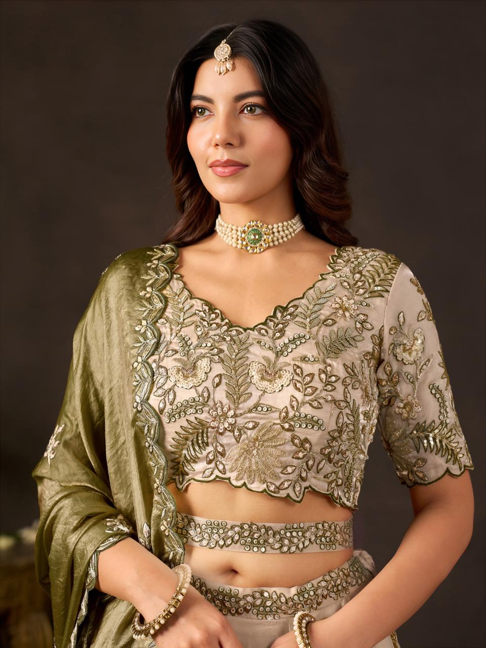 Sabella 6019 Olive Gold catalog lehenga wholesale shops in mumbai