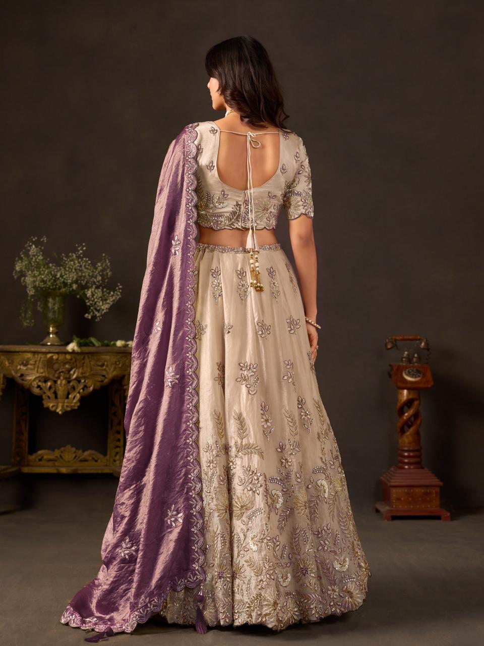 Sabella 6019 Purple Gold catalog bridal lehenga wholesale in delhi