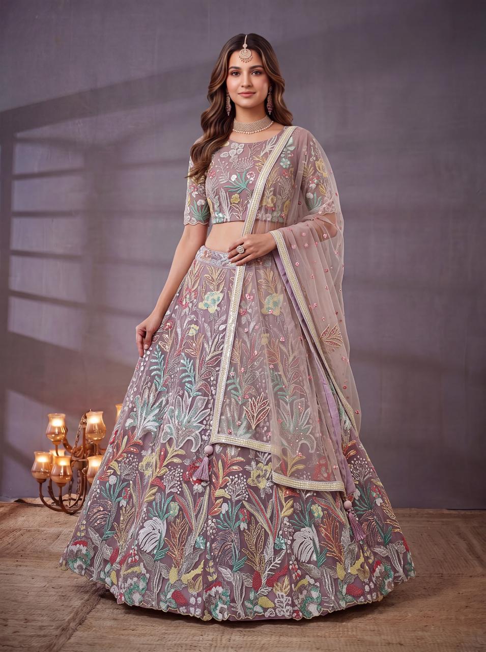 Sabella 6032 Lavender catalog lehenga replicas wholesale buy