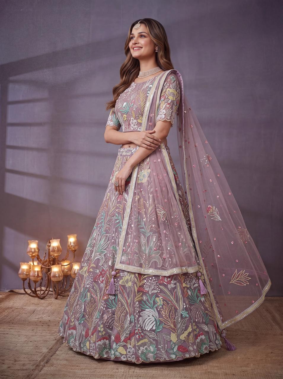 Sabella 6032 Lavender catalog lehenga replicas wholesale buy
