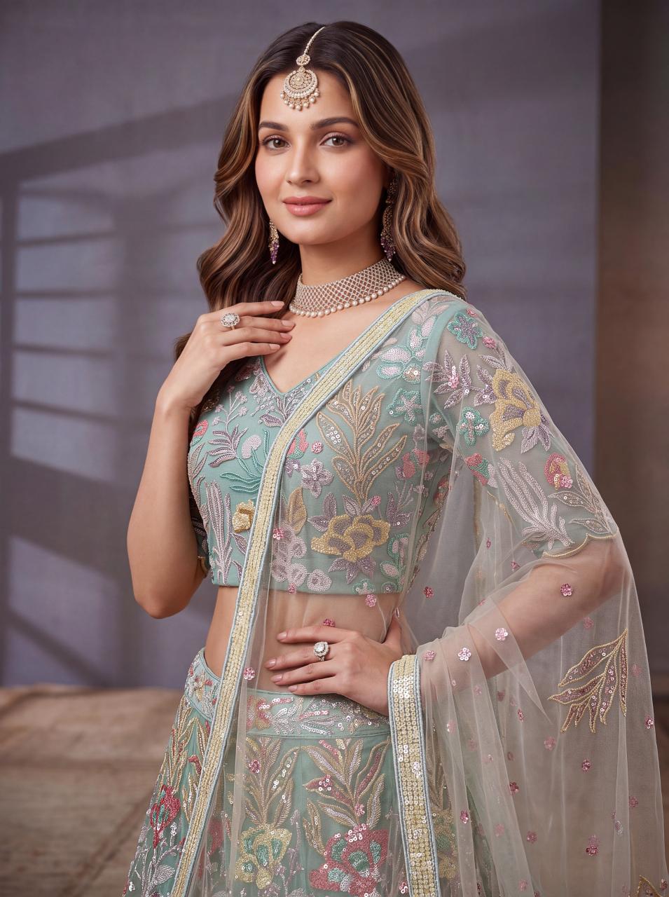 Sabella 6032 Sky Blue catalog lehenga online wholesale surat
