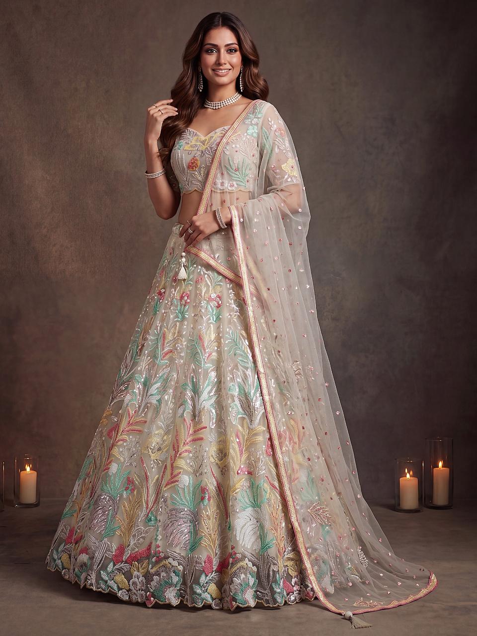 Sabella 6032 White catalog lehenga replicas wholesale buy