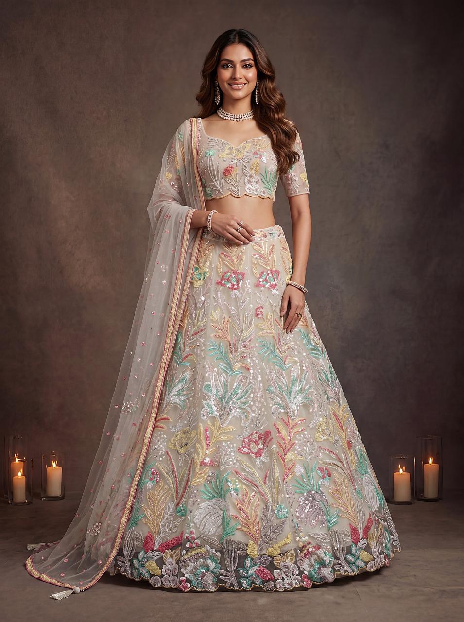 Sabella 6032 White catalog lehenga replicas wholesale buy