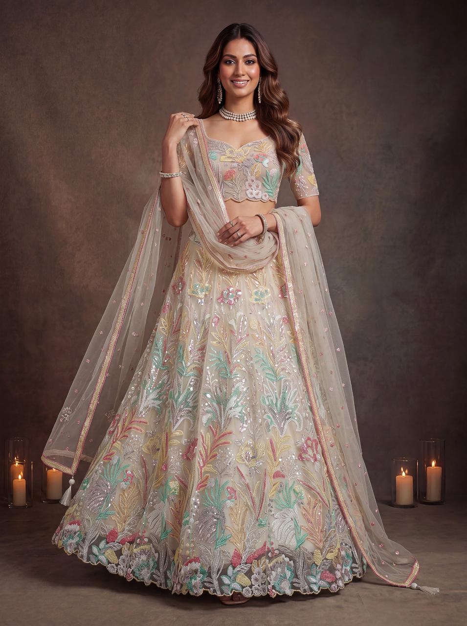 Sabella 6032 White catalog lehenga replicas wholesale buy