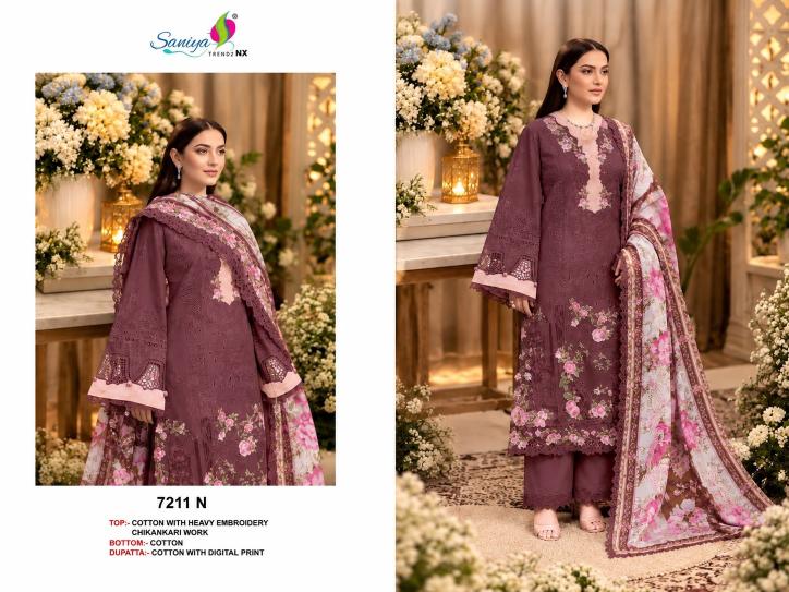 Saniya 7211 Nx catalog pakistani unstitched suits wholesale