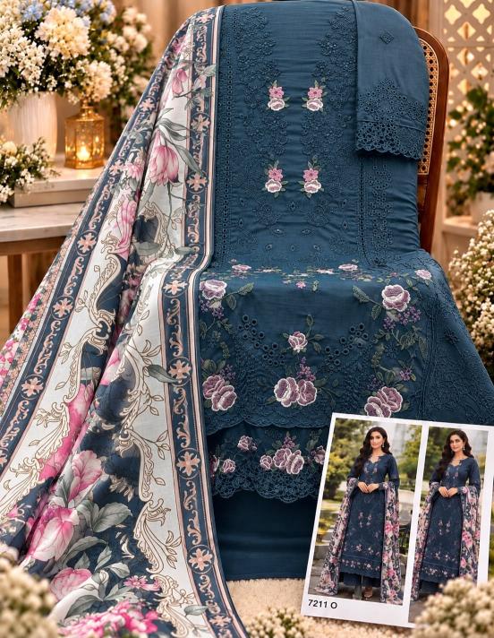 Saniya 7211 Nx catalog pakistani unstitched suits wholesale