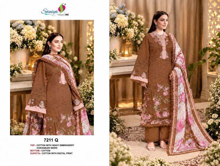 Saniya 7211 Nx catalog pakistani unstitched suits wholesale