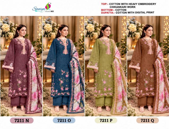Saniya 7211 Nx catalog pakistani unstitched suits wholesale