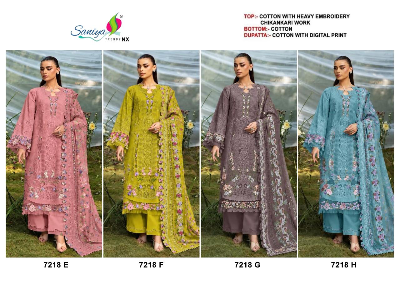 Saniya 7218 catalog pakistani suits wholesale in pakistan