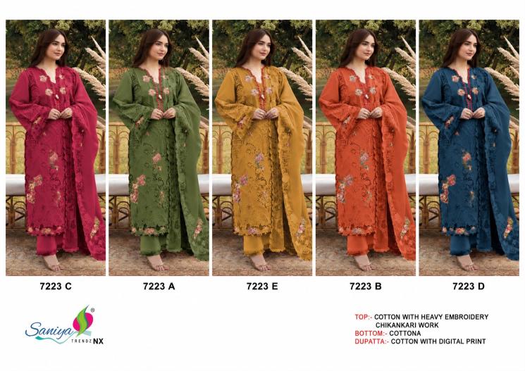 Saniya 7223 catalog pakistani suit wholesaler in mumbai