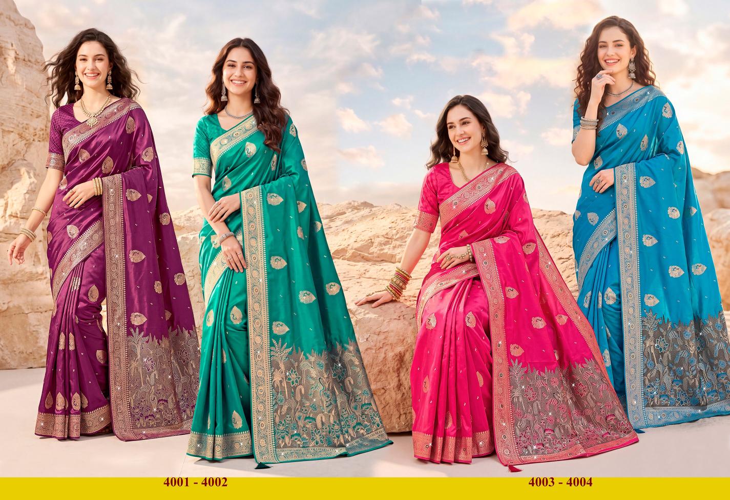 Saroj Advika Satin saroski vol.4 satin silk saree in surat price wholesale