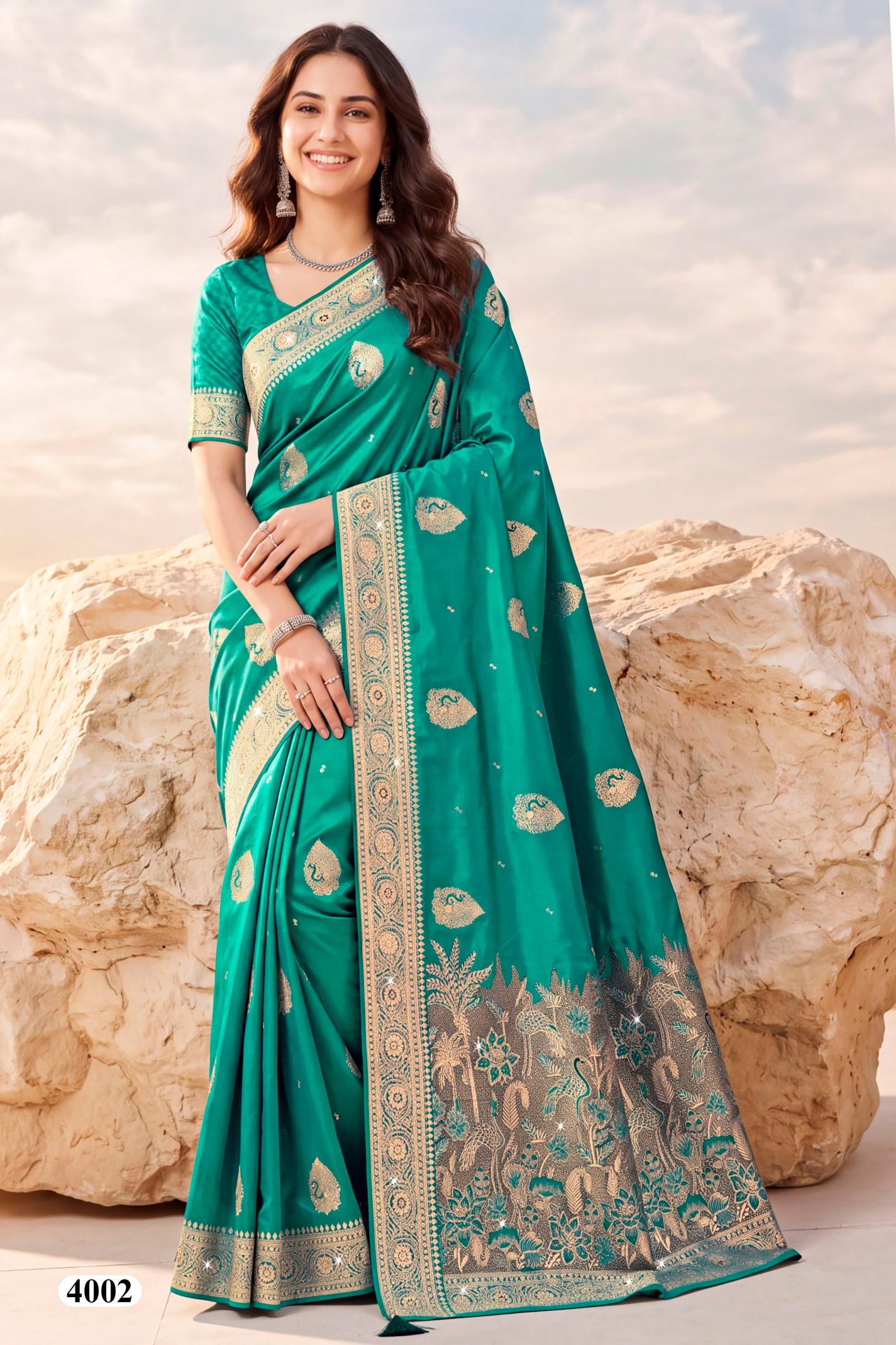 Saroj Advika Satin saroski vol.4 satin silk saree in surat price wholesale