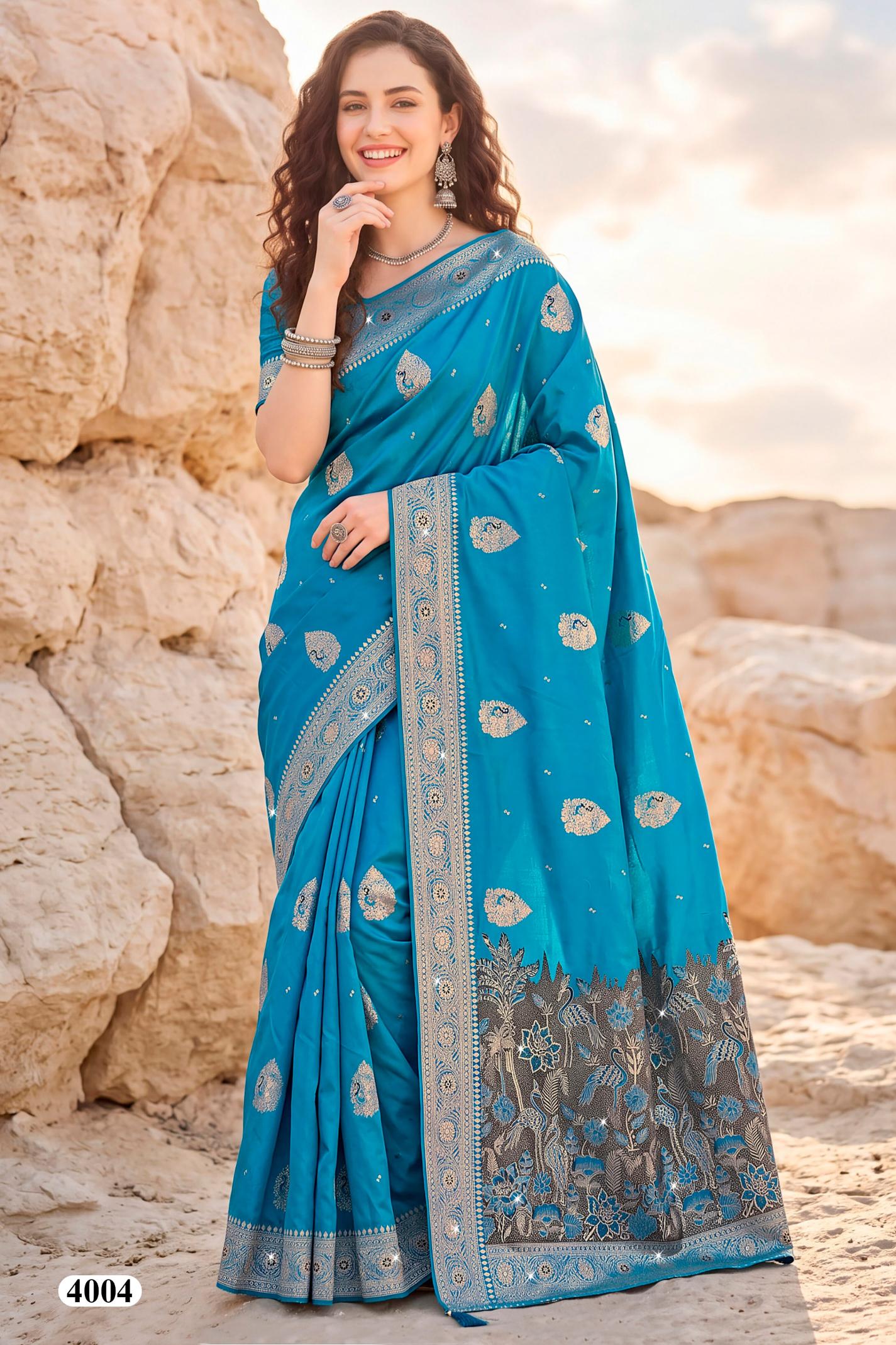 Saroj Advika Satin saroski vol.4 satin silk saree in surat price wholesale
