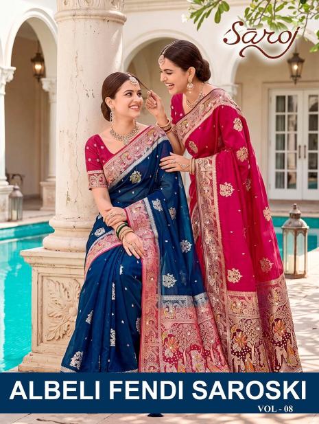 Saroj Albeli satin saroski vol.8 silk saree in surat price wholesale