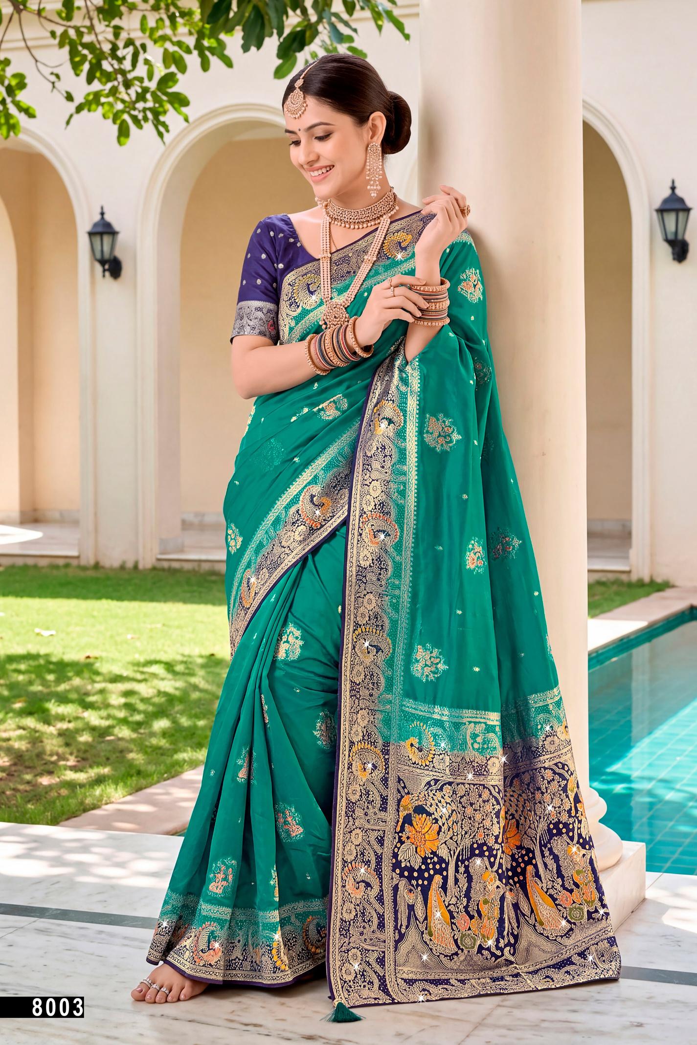Saroj Albeli satin saroski vol.8 silk saree in surat price wholesale