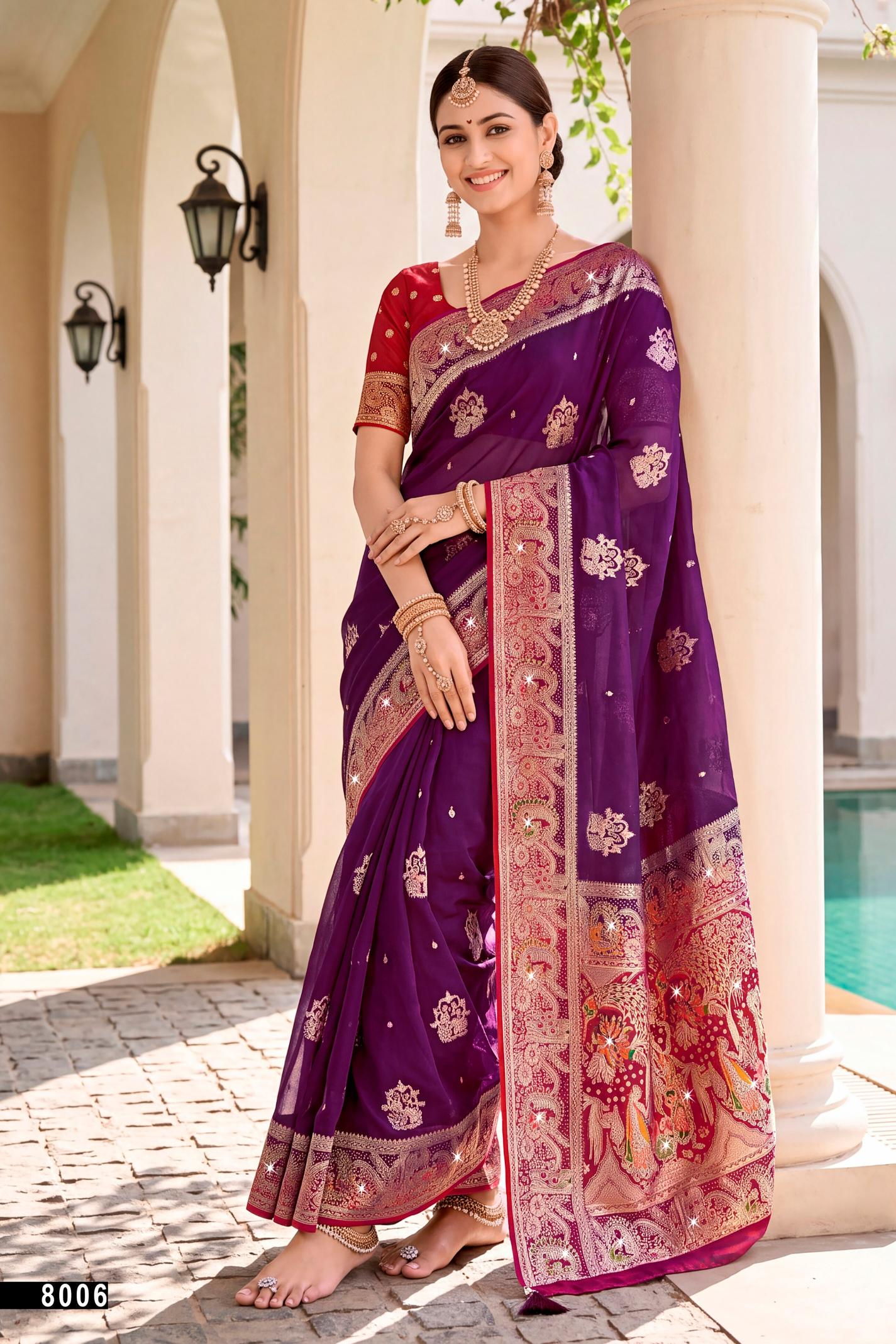Saroj Albeli satin saroski vol.8 silk saree in surat price wholesale