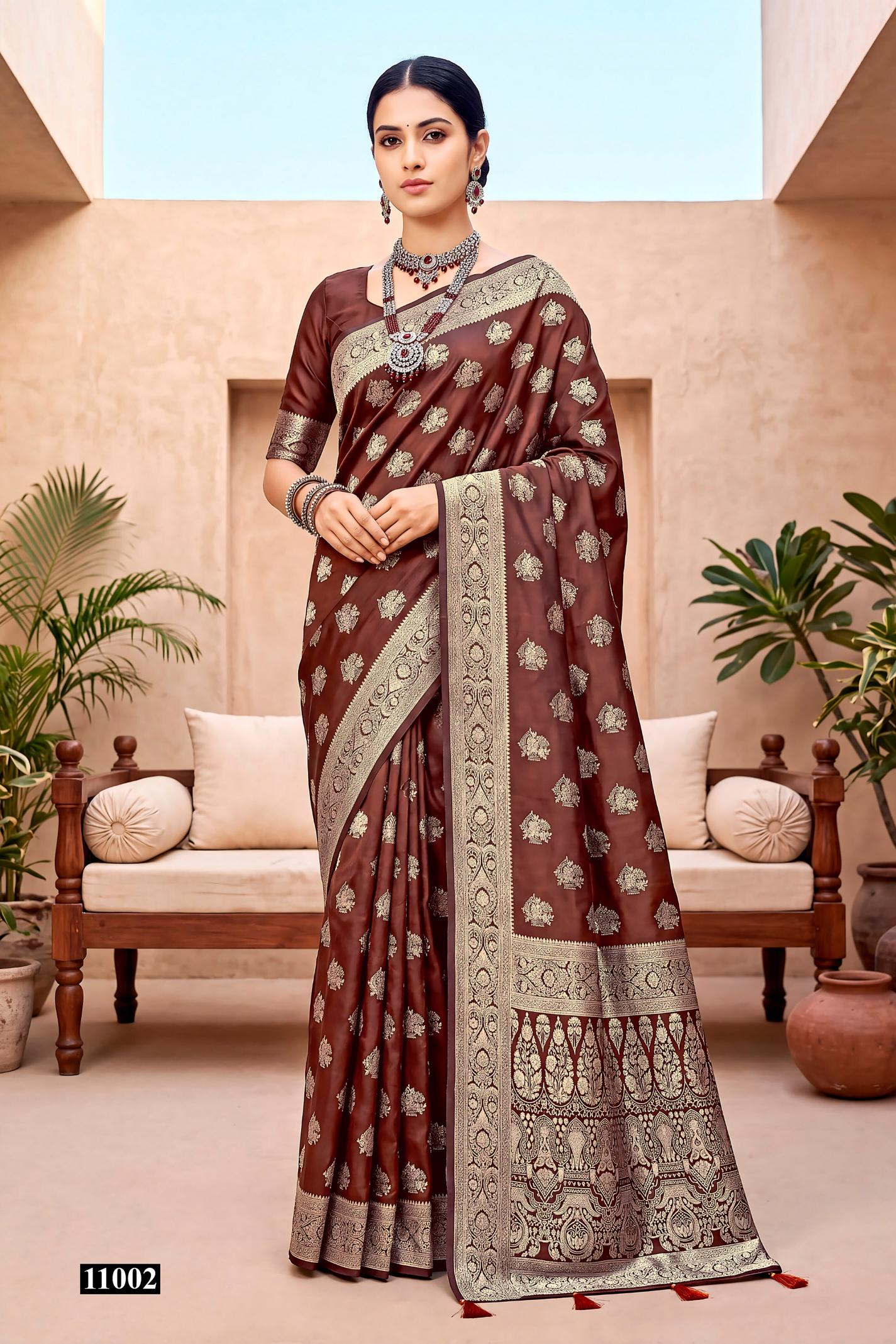 Saroj Destiny simmer satin vol.1 Tisse satin silk saree in surat price wholesale
