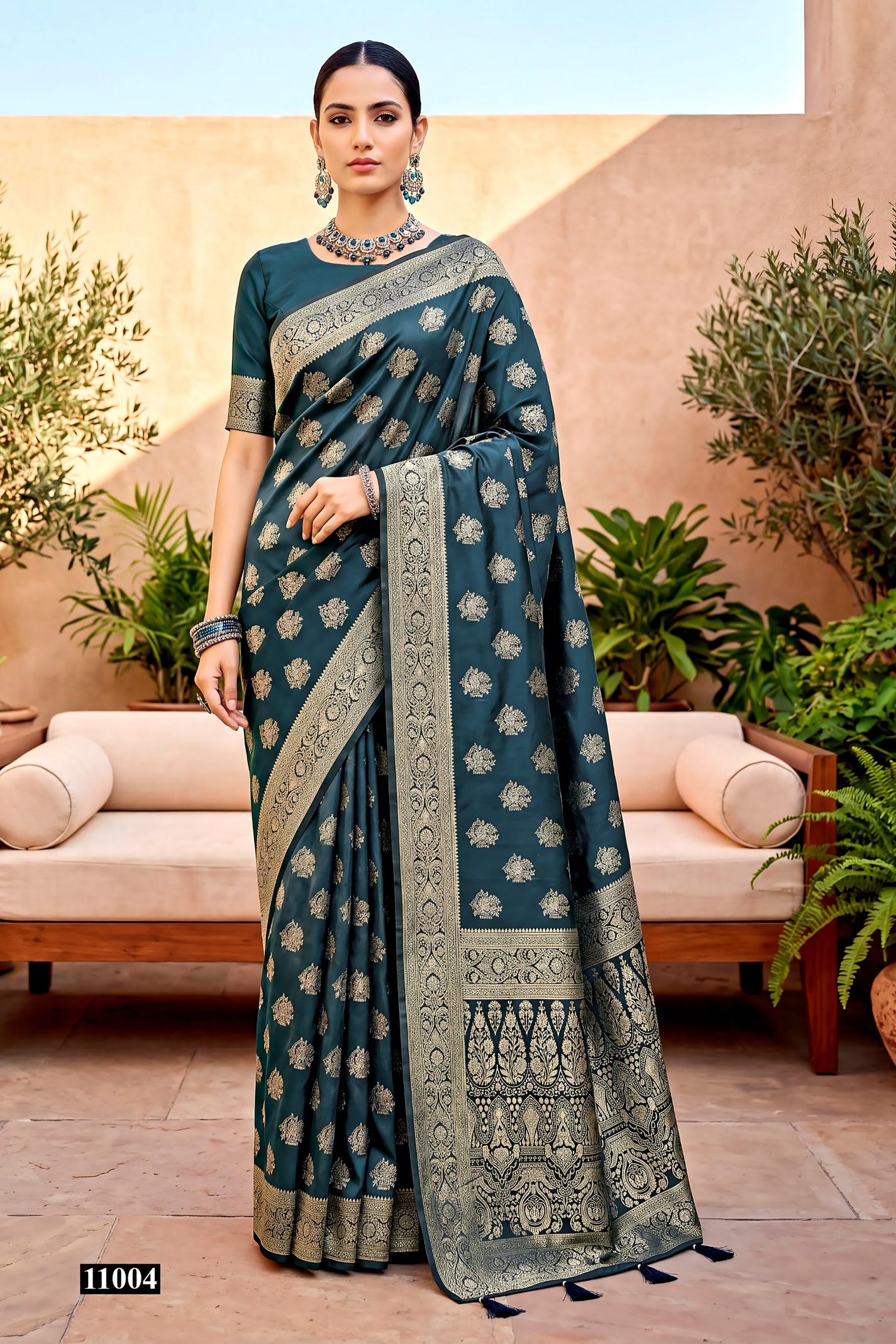 Saroj Destiny simmer satin vol.1 Tisse satin silk saree in surat price wholesale