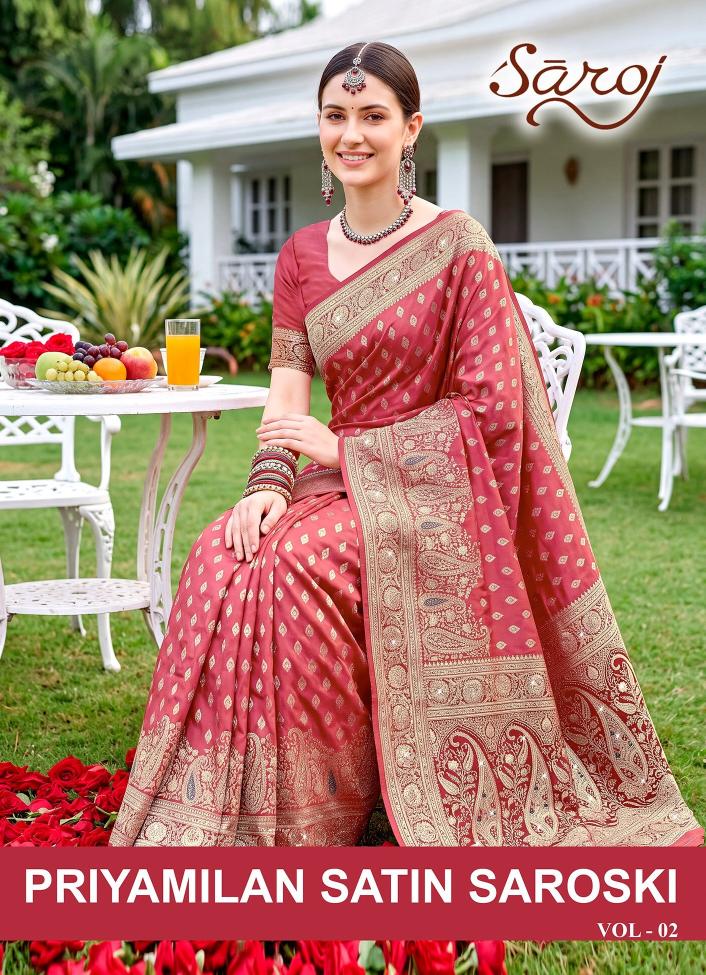 Saroj Priyamilan satin saroski vol.2 Silk saree in surat with price wholesale
