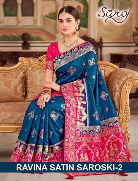 Saroj  Ravina satin saroski vol.2 Silk saree in surat price wholesale