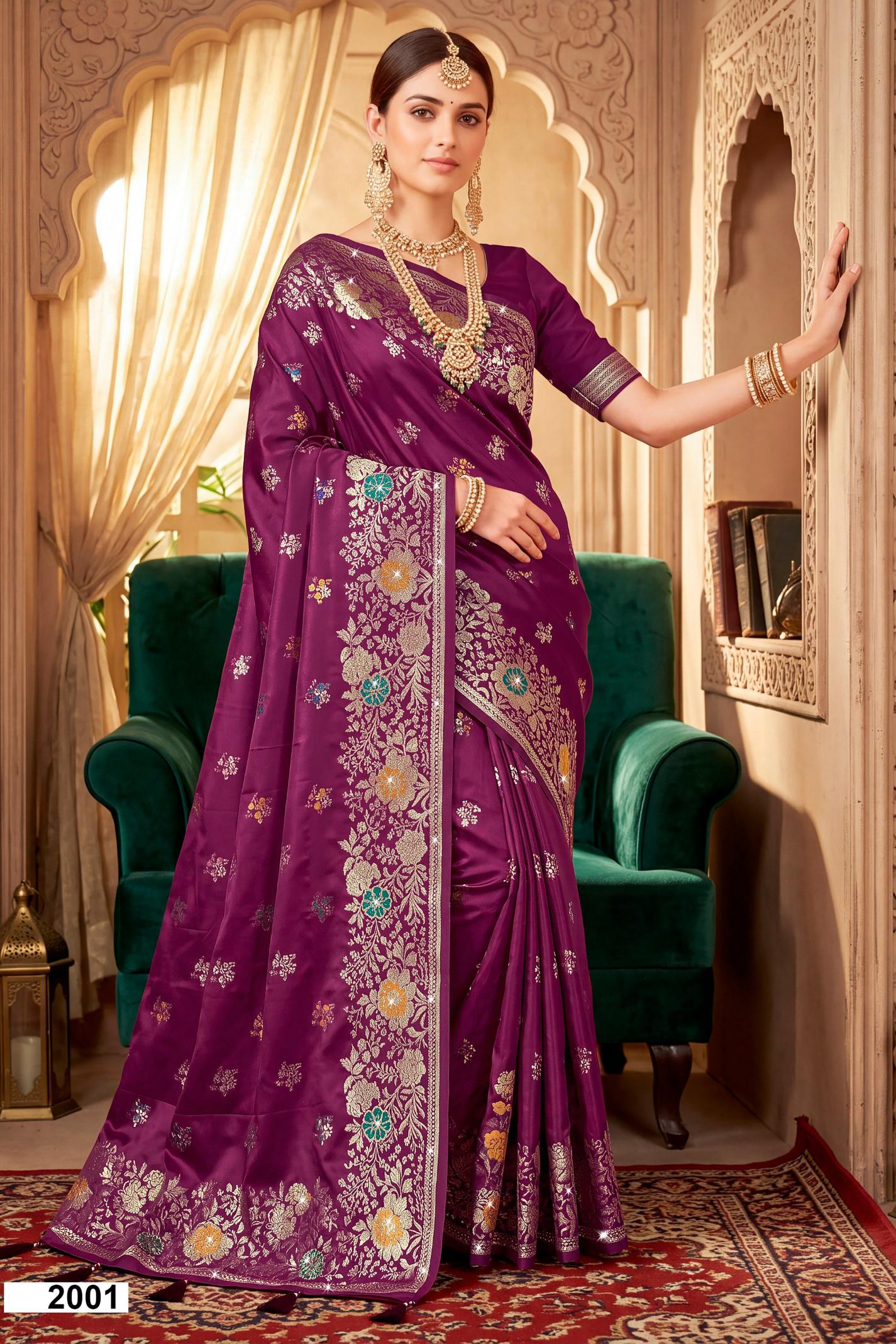 Saroj  Riddhima satin saroski vol.2 satin silk saree in surat price wholesale