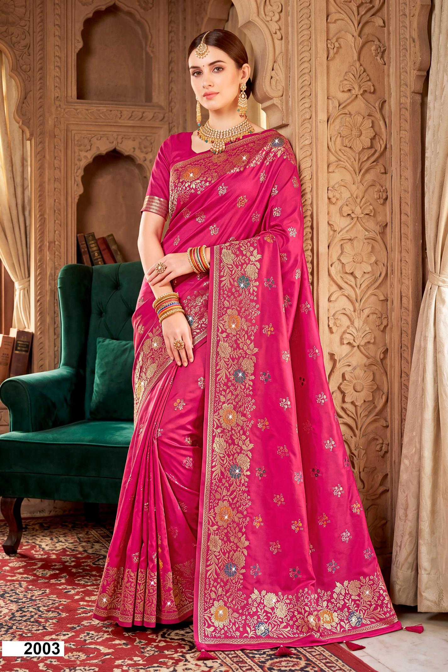 Saroj  Riddhima satin saroski vol.2 satin silk saree in surat price wholesale