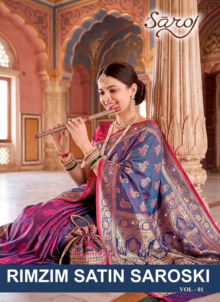 Saroj Rimzim satin saroski vol.1 satin silk in surat price wholesale