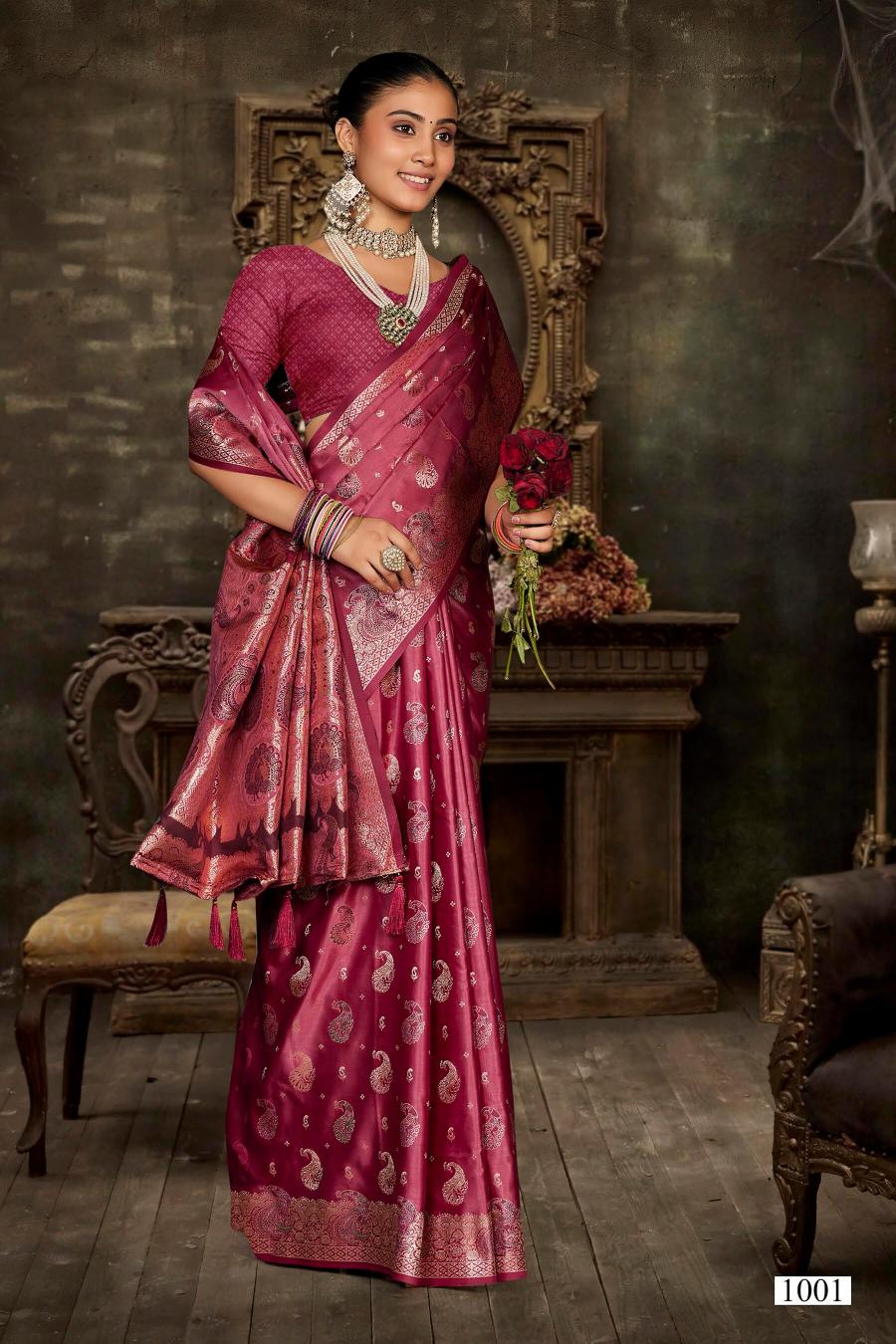 Saroj Sparsh satin saroski vol.1 satin silk saree in surat with price wholeasle