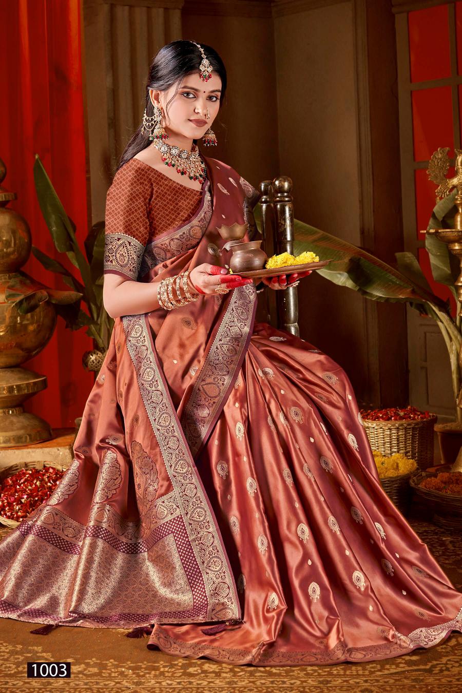 Saroj Sparsh satin saroski vol.2 satin silk saree in surat with price wholeasle