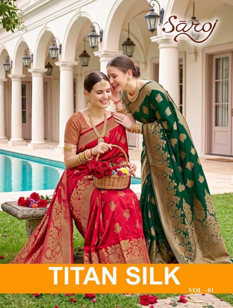 Saroj Titan silk vol.1 soft silk saree in surat with price wholesale