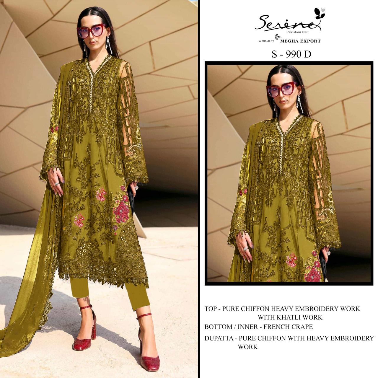 Serine S 990 catalog wholesale pakistani suits in kashmir