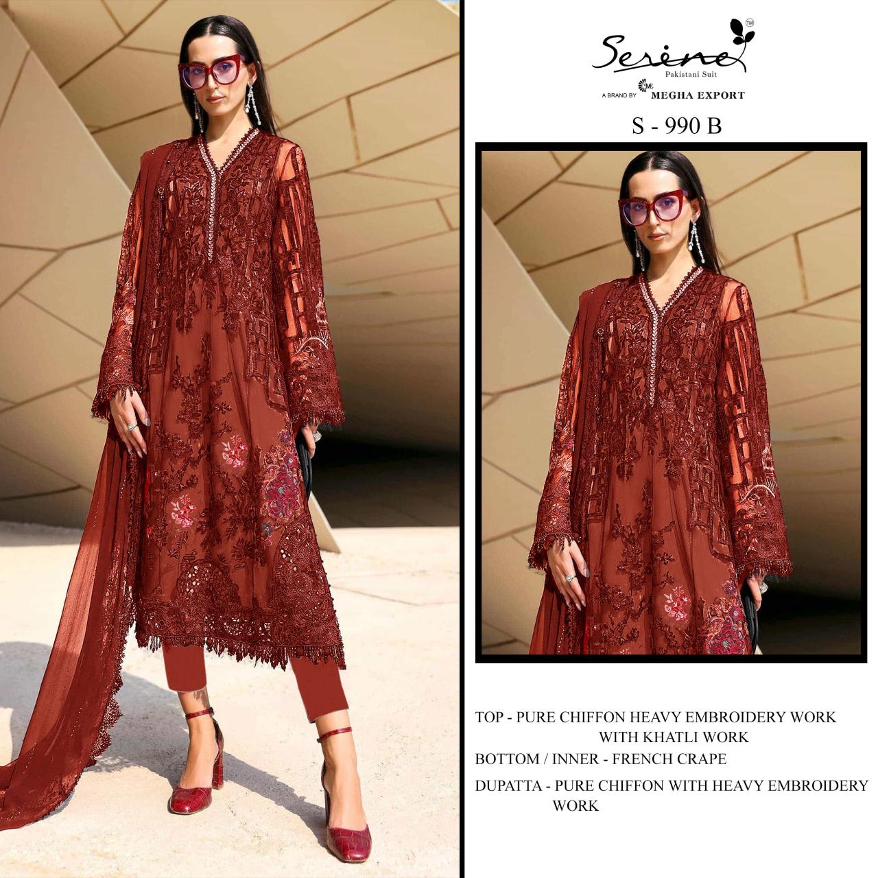 Serine S 990 catalog wholesale pakistani suits in kashmir