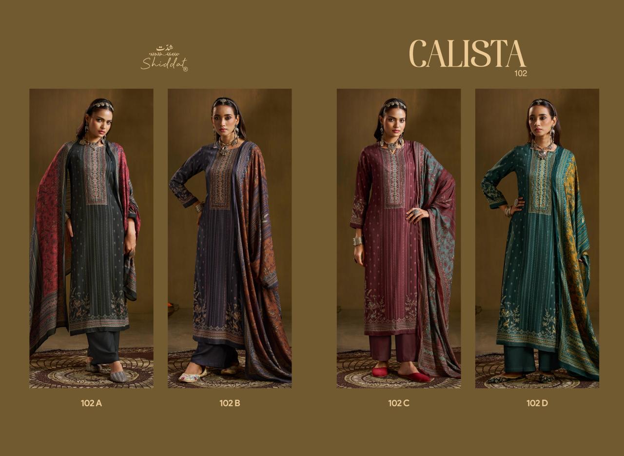 Shiddat Calista 102 catalog designer salwar kameez wholesale in delhi